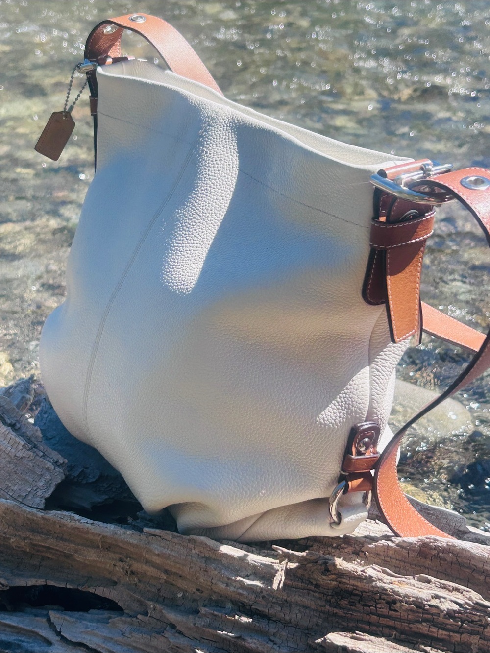 Coach Brooke Hobo Bag White Pebbled Leather (style #15064) - Picture 7 of 15